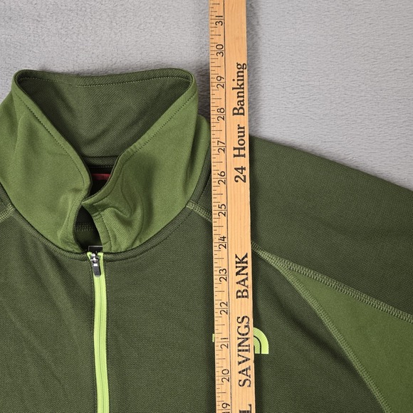The‎ North Face Shirt Mens Large Green Short Sleeve 1/4 zip Polo Golf Flash Dry - Picture 8 of 9